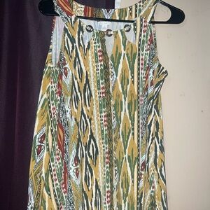 Keyhole Tribal Print Dress with Ring Detail